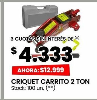 Changomas Criquet carrito 2 ton oferta
