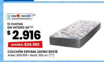 Changomas Colchón espuma zafiro 80x18 oferta