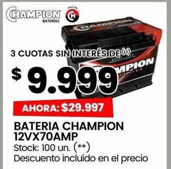 Changomas Bateria champion 12vx70amp oferta