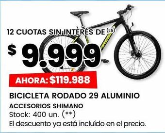 Changomas Bicicleta rodado 29 aluminio accesorios shimano oferta