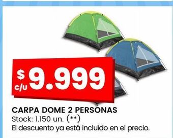 Changomas Carpa dome 2 personas oferta