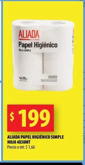 Punto Mayorista Aliada papel higiénico simple hoja 4x30mt oferta