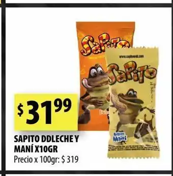 Punto Mayorista Sapito ddleche y maní x10gr oferta