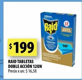 Punto Mayorista Raid tabletas doble acción 12un oferta