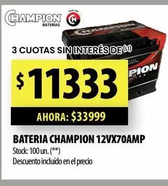 Punto Mayorista Bateria champion 12vx70amp oferta