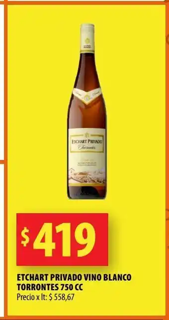 Punto Mayorista Etchart privado vino blanco torrontes 750 cc oferta