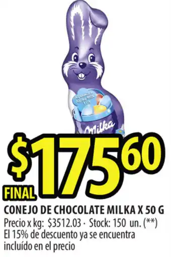 Punto Mayorista Milka Conejo de Chocolate x 50g oferta