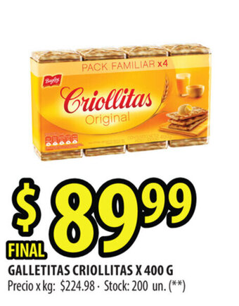 Punto Mayorista Criollitas Galletitas x 400g oferta