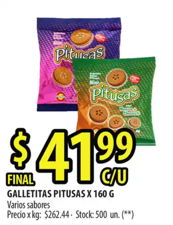Punto Mayorista Pitusas Galletitas x 160g oferta