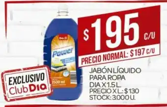 Supermercados DIA Jabón Líquido Para Ropa Dia x 1.5L oferta