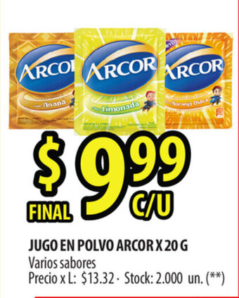 Punto Mayorista Arcor Jugo En Polvo x 20g oferta