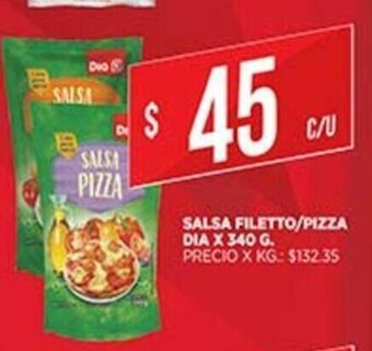 Supermercados DIA Salsa Filetto/Pizza Dia x 340g oferta