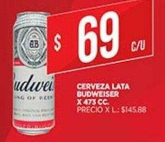 Supermercados DIA Budweiser Cerveza Lata x 473cc oferta
