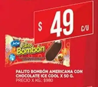 Supermercados DIA Bombón Palito Americana Con Chocolate Ice Cool x 50g oferta