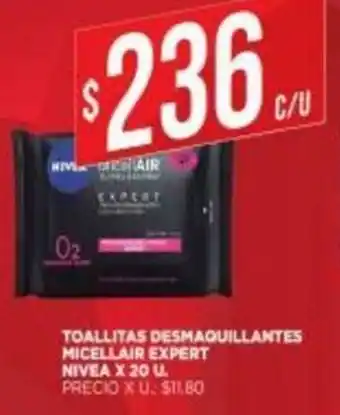 Supermercados DIA Toallitas Desmaquillantes Micellair Expert Nivea x 20 u oferta