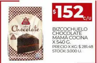 Supermercados DIA Bizcochuelo chocolate mamá cocina oferta