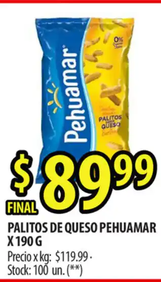 Punto Mayorista Pehuamar Palitos De Queso x 190g oferta