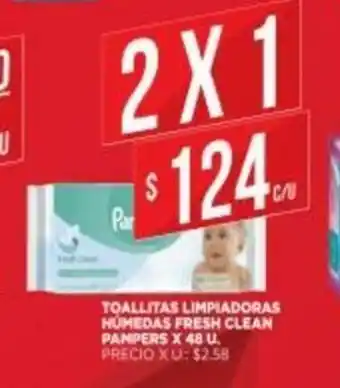 Supermercados DIA Toallitas Limpiadoras Humedas Fresh Clean Pampers x 48 u oferta