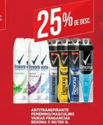 Supermercados DIA Antitranspirante Femenino/ Maculino Varias Fragancias Rexona x 90/150 g oferta