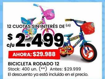 Changomas Bicicleta rodado 12 oferta