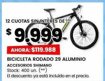 Changomas Bicicleta rodado 29 aluminio accesorios shimano oferta