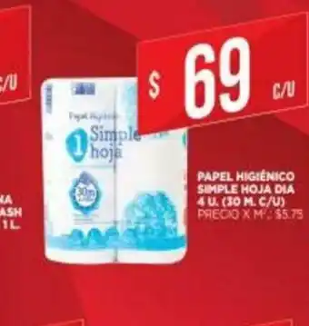 Supermercados DIA Papel Higiènico Simple Hoja Dia 4 u oferta
