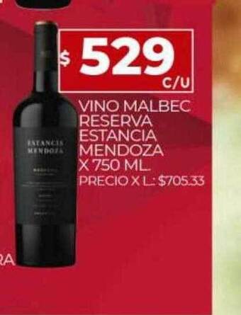 Supermercados DIA Vino malbec reserva estancia mendoza oferta