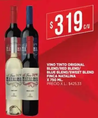 Supermercados DIA Vino Tinto Original Blend/ Red Blend/ Blue Blend/ Sweet Blend Finca Natalina x 750 ml oferta