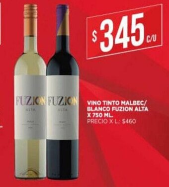 Supermercados DIA Vino Tinto Malbec/ Blanco Fuzion Alta x 750ml oferta