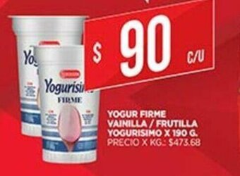 Supermercados DIA Yogur Firme Vainilla/ Frutilla Yogurisimo x 190 g oferta