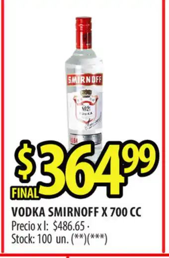 Smirnoff Vodka x 700cc