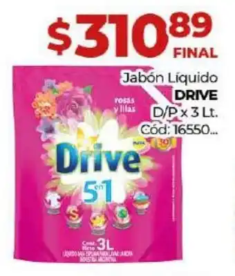 Diarco Drive Jabón Líquido D/P x 3lt oferta