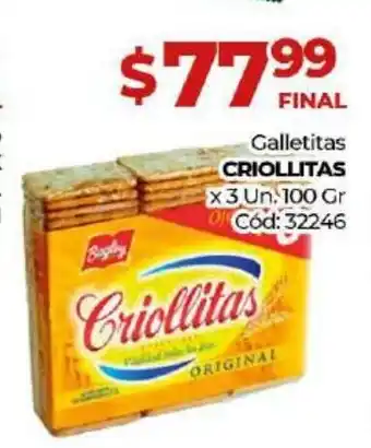 Diarco Criollitas Galletitas x 3un x 100gr oferta