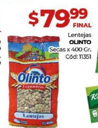 Diarco Olinto Lentejas Secas x 400gr oferta