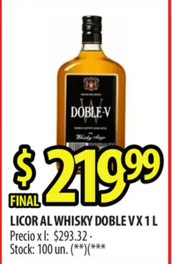 Punto Mayorista Doble VX Licor Al Whisky 1L oferta