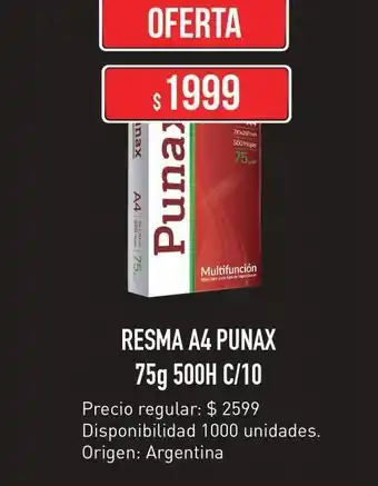 Disco Resma a4 punax 75g oferta