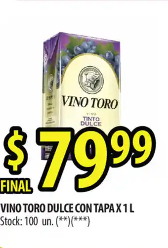 Punto Mayorista Vino Toro Dulce Con Tapa x 1L oferta