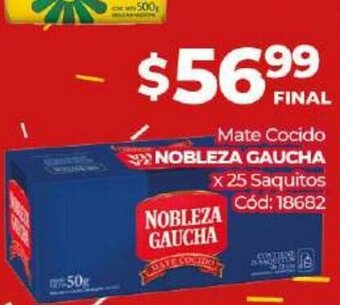 Diarco Nobleza Gaucha Mate Cocido x 25 Saquitos oferta