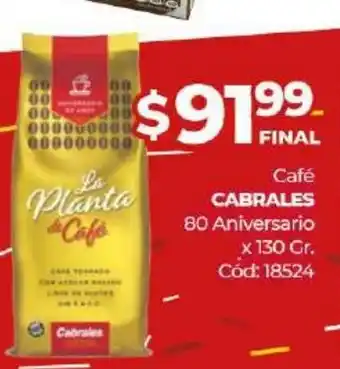 Diarco Cabrales Cafè 80 Aniversario x 130gr oferta
