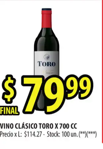 Punto Mayorista Toro Vino Clàsico x 700cc oferta