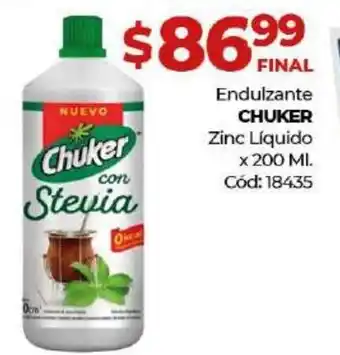 Diarco Chuker Endulzante Zinc Liquido x200ml oferta