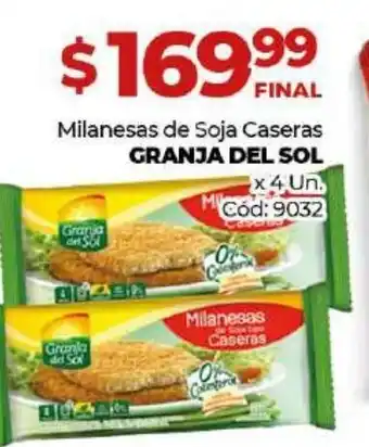 Diarco Granja De Sol Milanesas de Soja Caseras x 4un oferta