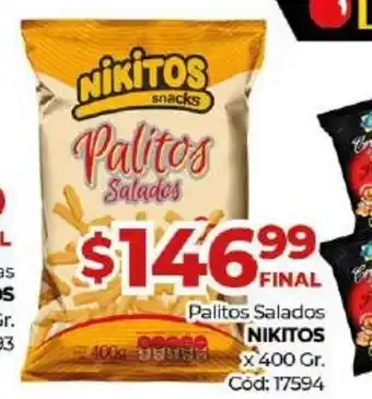 Diarco Nikitos Palitos Salados x 400gr oferta