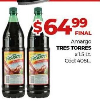 Diarco Tres Torres Amargo x 1,5 lt oferta