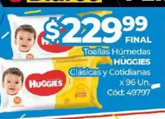 Diarco Huggies Toallas Húmedas Clásicas y Cotidianas x 96un oferta