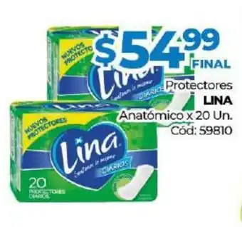 Diarco Lina Protectores Anatómico x 20un oferta