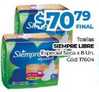 Diarco Siempre Libre Toallas Especial Seca x 8un oferta