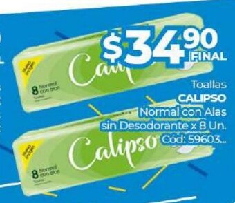 Diarco Calipso Toallas Normal con Alas sin Desodorante x 8un oferta