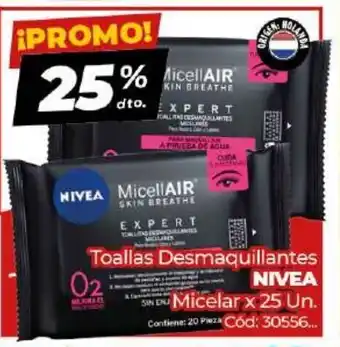 Diarco Nivea Toallas Desmaquillantes Micelar x 25un oferta