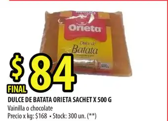 Punto Mayorista Orieta Dulce Batata Sachet x 500g oferta